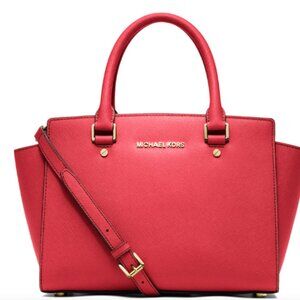 Michael Kors Selma Medium Saffiano Leather Bag Satchel